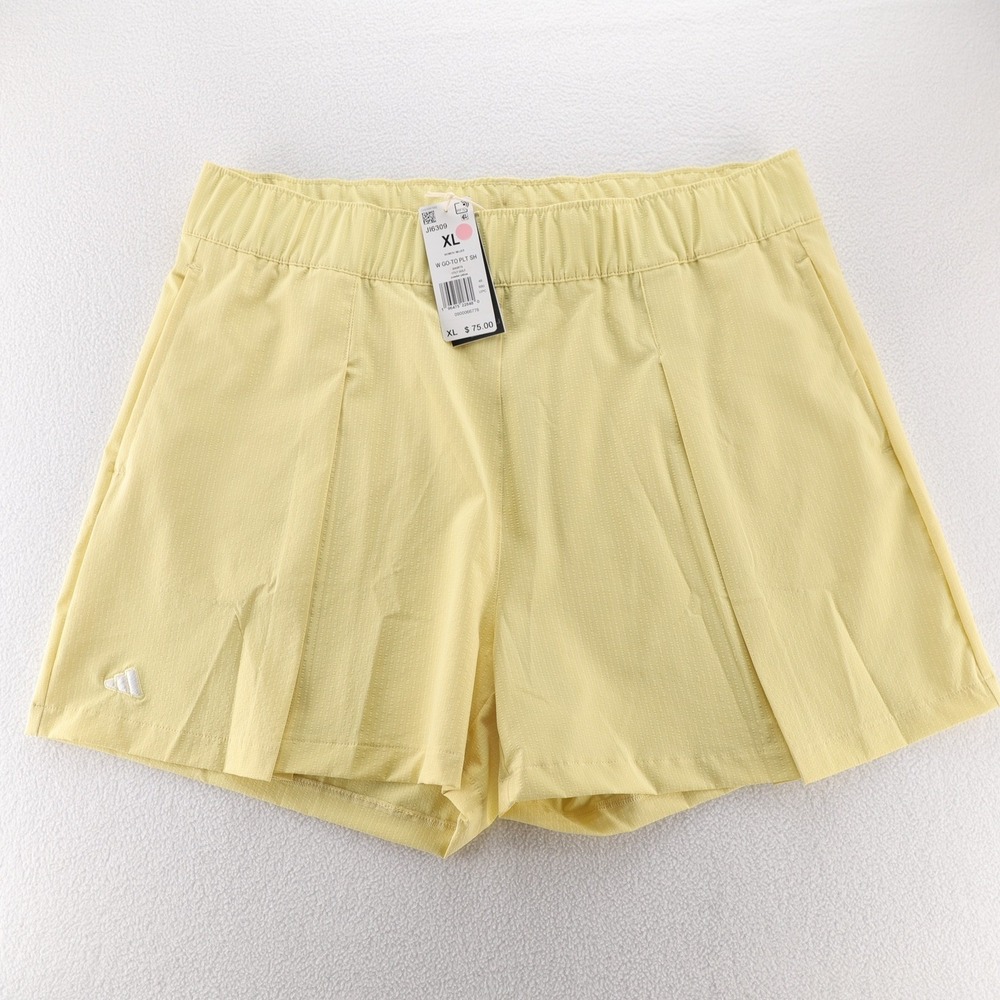 Adidas‎ Womens XL Yellow Pleated Tennis Skirt Shorts Skorts Athletic Performance